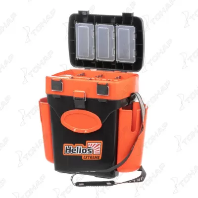 Ящик зимний HELIOS FishBox с карманами 10л оранжевый /кор.4шт/