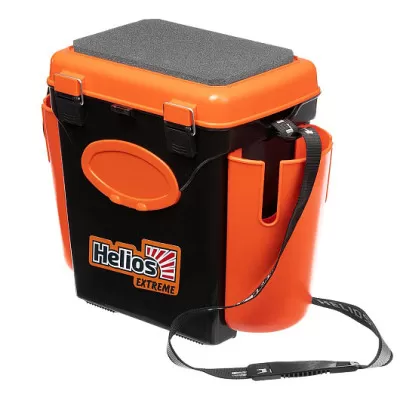 Ящик зимний односекционный HELIOS FishBox с карманами 10л оранжевый /кор.6шт/409674