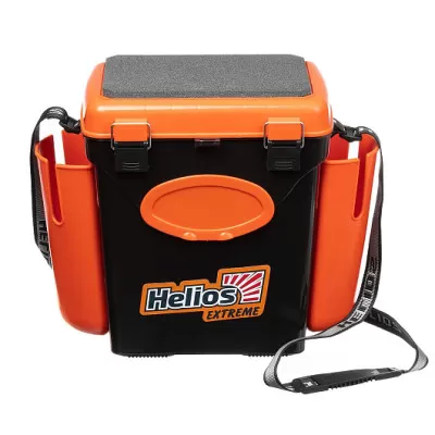Ящик зимний односекционный HELIOS FishBox с карманами 10л оранжевый /кор.6шт/