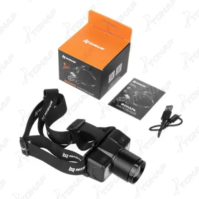 Фонарь NISUS налобный сенсорный 800 LM, IP43, USB (N-FN-HL25) 