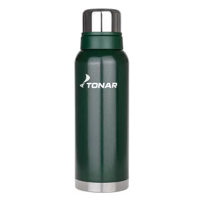 Термос (HS.TM-058-G) 1200ML с ситечком зеленый (2 крышки-кружки) TONAR447503