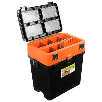 Ящик зимний HELIOS FishBox с карманами 19л оранжевый /кор.4шт/