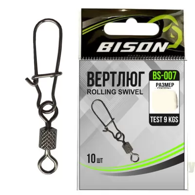 Вертлюжок BISON BS-007 № 6 c ам.застежкой (10шт)447150
