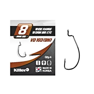 Крючок офсетный Wide range worm big eye №1446811