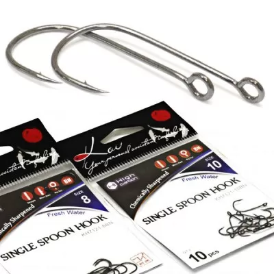 Крючок KOI "SINGLE SPOON HOOK", размер 2 (INT), цвет BN (10 шт.)408640