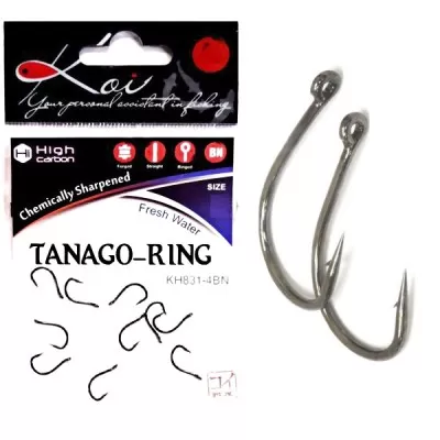 Крючок KOI "TANAGO-RING", размер 1 (INT)/14 (AS), цвет BN (10 шт.)