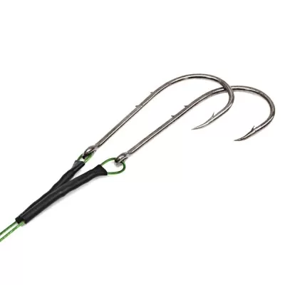 Поводок стальной NAMAZU 1х7 Nylon Coated Green, d-0,39 мм, L-30 см, с одинарным крючком №1/0