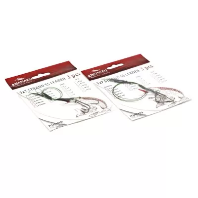 Поводок стальной NAMAZU 1х7 Nylon Coated Green, d-0,39 мм, L-30 см, с одинарным крючком №1/0