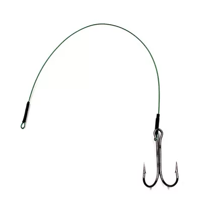 Поводок стальной NAMAZU 1х7 Nylon Coated Green, 7826 Double №1,d-0,33 мм, L-30 см, с двойным крючком433683