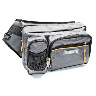 Сумка рыб. "СЛЕДОПЫТ" Fishing Hip Bag, 28х21х17 см, цв. серый/PF-BM-02432795