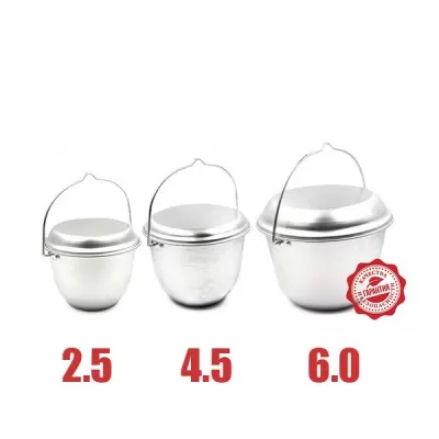 Котелок костровой СЛЕДОПЫТ конический, 4,5 л, алюм./PF-CWS-P97
