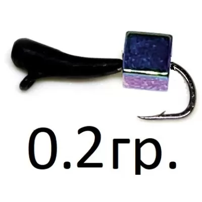 Мормышка мотылек черный с кубиком 1.5мм (0.3гр) арт.176.2447839
