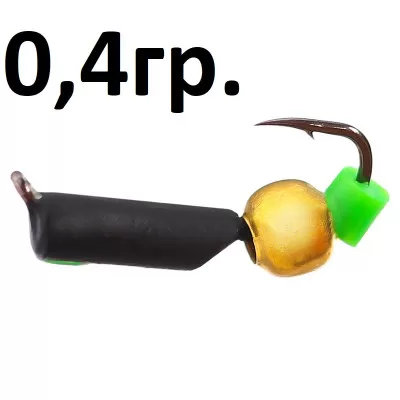 Мормышка столбик черный с метал.бусиной 2.0мм (0.4гр) арт.49