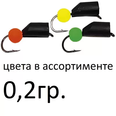 Мормышка столбик черный с неоновой бусиной 2.0мм (0.4гр) арт.54447770