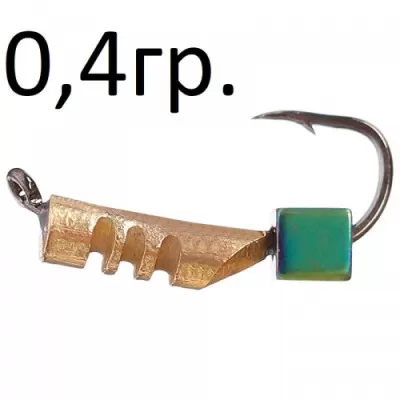 Мормышка столбик золото риски с кубиком 2.0мм (0.4гр) арт.71.1447798