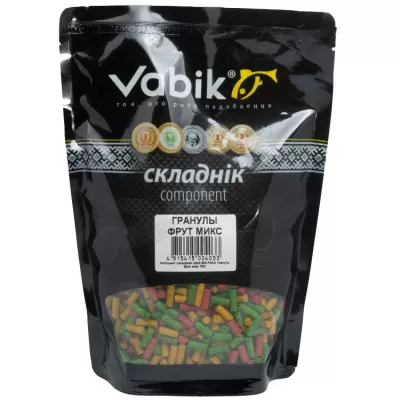 Компонент прикормки Vabik BIG PACK 750г Гранулы фрут микс 446663
