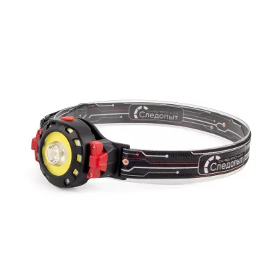 Фонарь налобный "СИБИРСКИЙ СЛЕДОПЫТ-FLASH", 1 LED+1 СОВ, аккум. 220В/PF-PFL-HL64448841